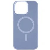 Кожаный чехол Bonbon Leather Metal Style with MagSafe для Apple iPhone 12 Pro Max (6.7") Голубой / Mist blue