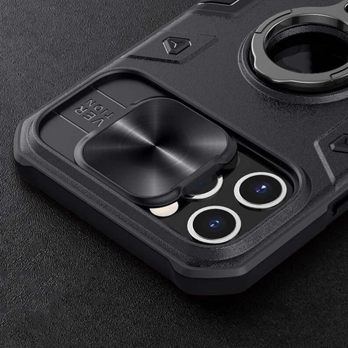 TPU+PC чехол Nillkin CamShield Armor (шторка на камеру) для Apple iPhone 12 Pro Max (6.7") Черный