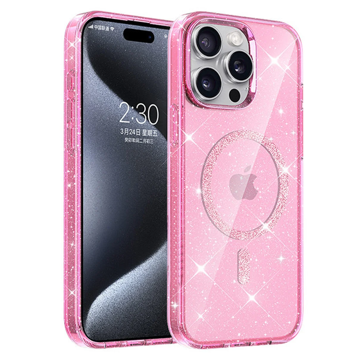 Чехол TPU Eclipse Sparkle (MagFit) для Apple iPhone 12 Pro Max (6.7") Pink