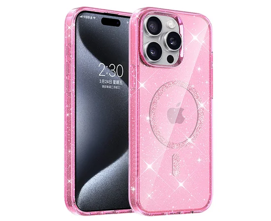 Чохол TPU Eclipse Sparkle (MagFit) для Apple iPhone 12 Pro Max (6.7") Pink