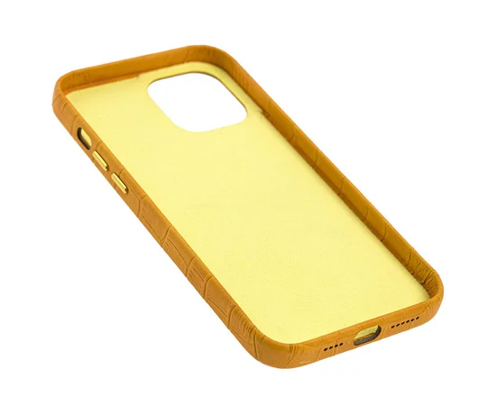Кожаный чехол Croco Leather для Apple iPhone 12 Pro Max (6.7") Yellow