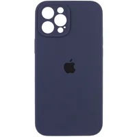 Чехол Silicone Case Full Camera Protective (AA) для Apple iPhone 12 Pro Max (6.7") Темно-синий / Midnight blue / PVH