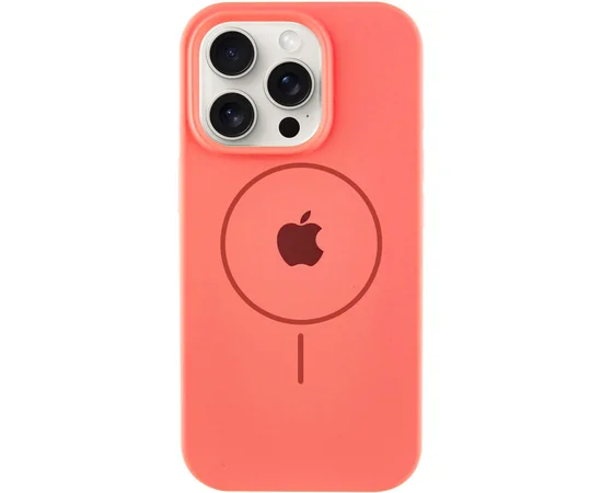 Чехол Silicone Case Full Protective (AA) with MagSafe для Apple iPhone 12 Pro Max (6.7") Арбузный / Watermelon red