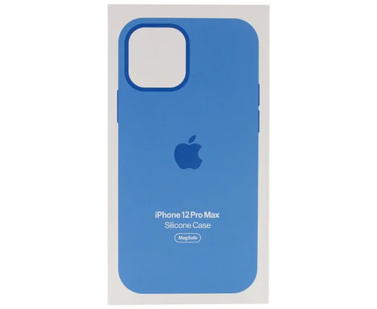Чохол Silicone case (AAA) full with Magsafe and Animation для Apple iPhone 12 Pro Max (6.7") Синій / Capri Blue