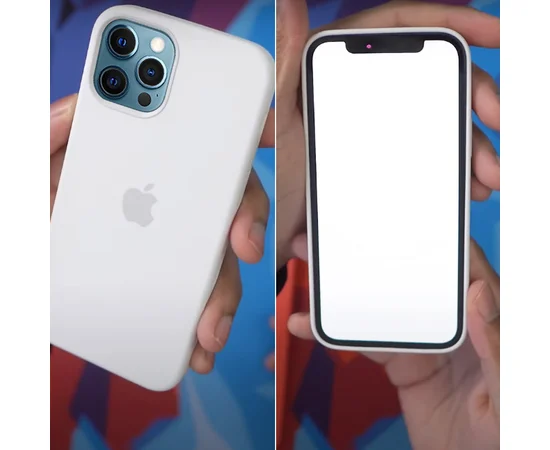 Чохол Silicone case (AAA) full with Magsafe and Animation для Apple iPhone 12 Pro Max (6.7 ") Білий / White