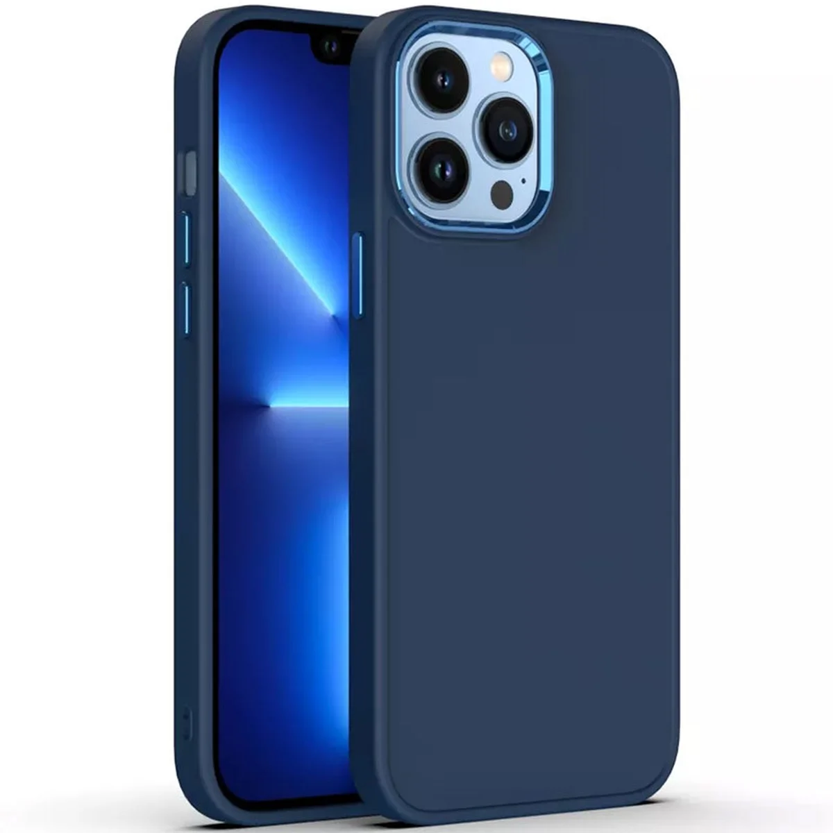 TPU чохол Bonbon Metal Style для Apple iPhone 12 Pro Max (6.7") Синій / Cosmos blue