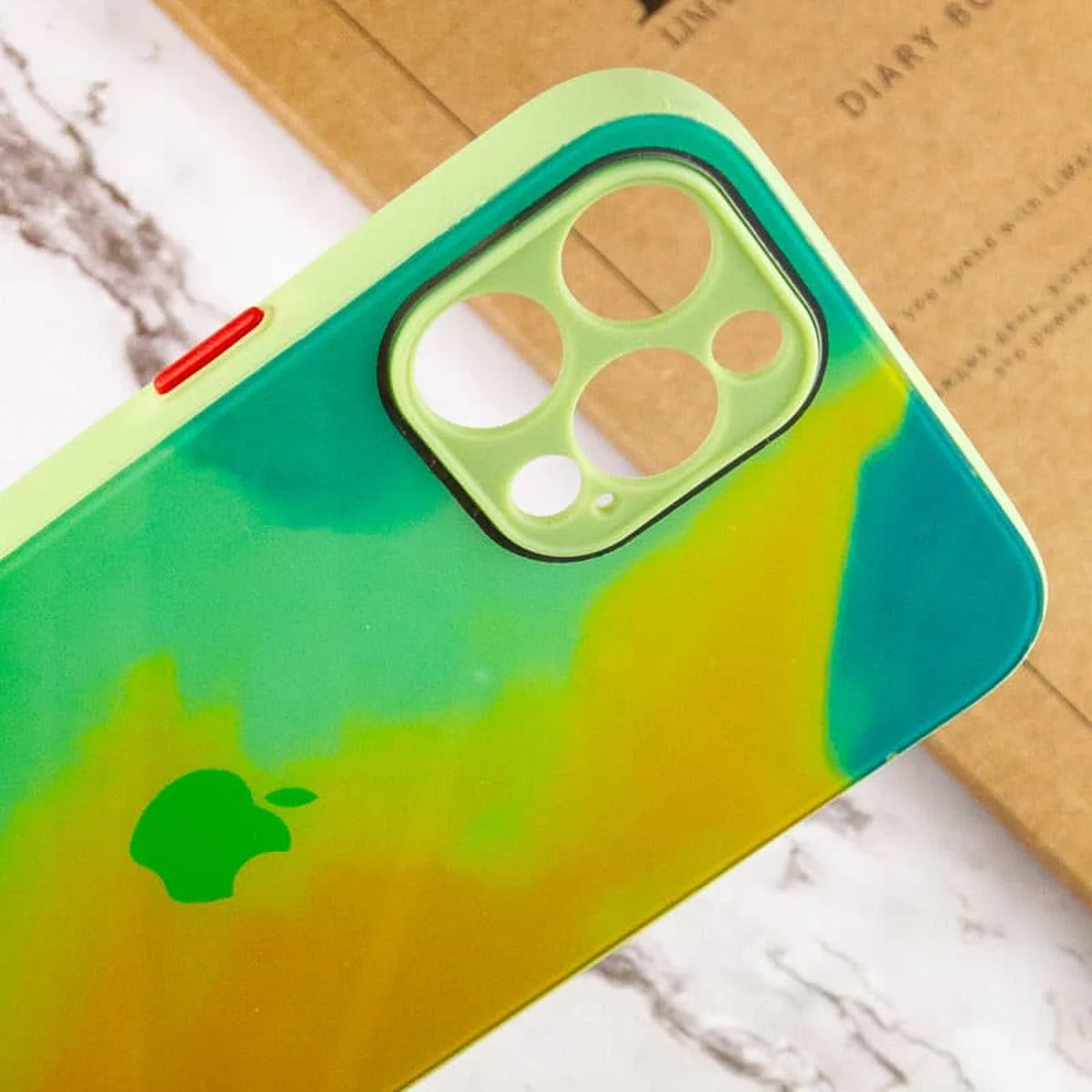 Чохол TPU+Glass Impasto abstract для Apple iPhone 12 Pro Max (6.7") Yellow green