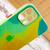 Чохол TPU+Glass Impasto abstract для Apple iPhone 12 Pro Max (6.7") Yellow green