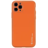 Кожаный чехол Xshield для Apple iPhone 12 Pro Max (6.7") Оранжевый / Apricot