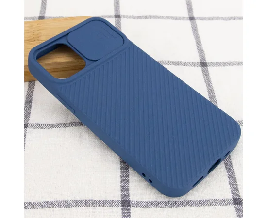 Чехол Camshield Square TPU со шторкой для камеры для Apple iPhone 12 Pro Max (6.7") Синий