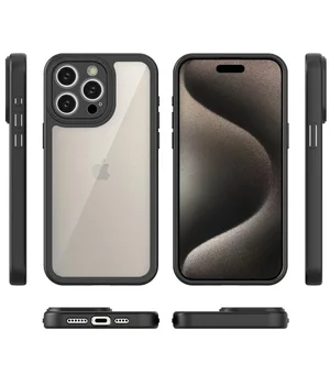 TPU чехол Transparent + Colour 1,5mm для Apple iPhone 12 Pro Max (6.7") Black