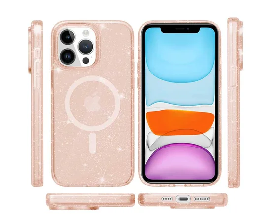 Чохол TPU Galaxy Sparkle (MagFit) для Apple iPhone 12 Pro Max (6.7") Gold+Glitter