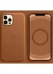 Кожаный чехол Leather Case (AAA) with MagSafe and Animation для Apple iPhone 12 Pro Max (6.7") Saddle Brown