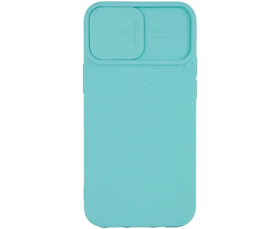 Чехол Camshield Square TPU со шторкой для камеры для Apple iPhone 12 Pro Max (6.7") Бирюзовый