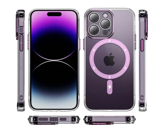 Чехол TPU+PC Colorful with MagSafe для Apple iPhone 12 Pro Max (6.7") Pink