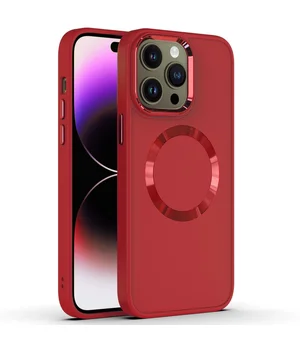 TPU чехол Bonbon Metal Style with MagSafe для Apple iPhone 12 Pro Max (6.7") Красный / Red