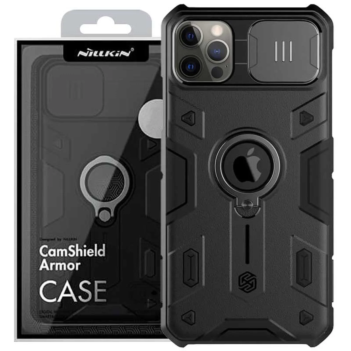 TPU+PC чехол Nillkin CamShield Armor (шторка на камеру) для Apple iPhone 12 Pro Max (6.7") Черный