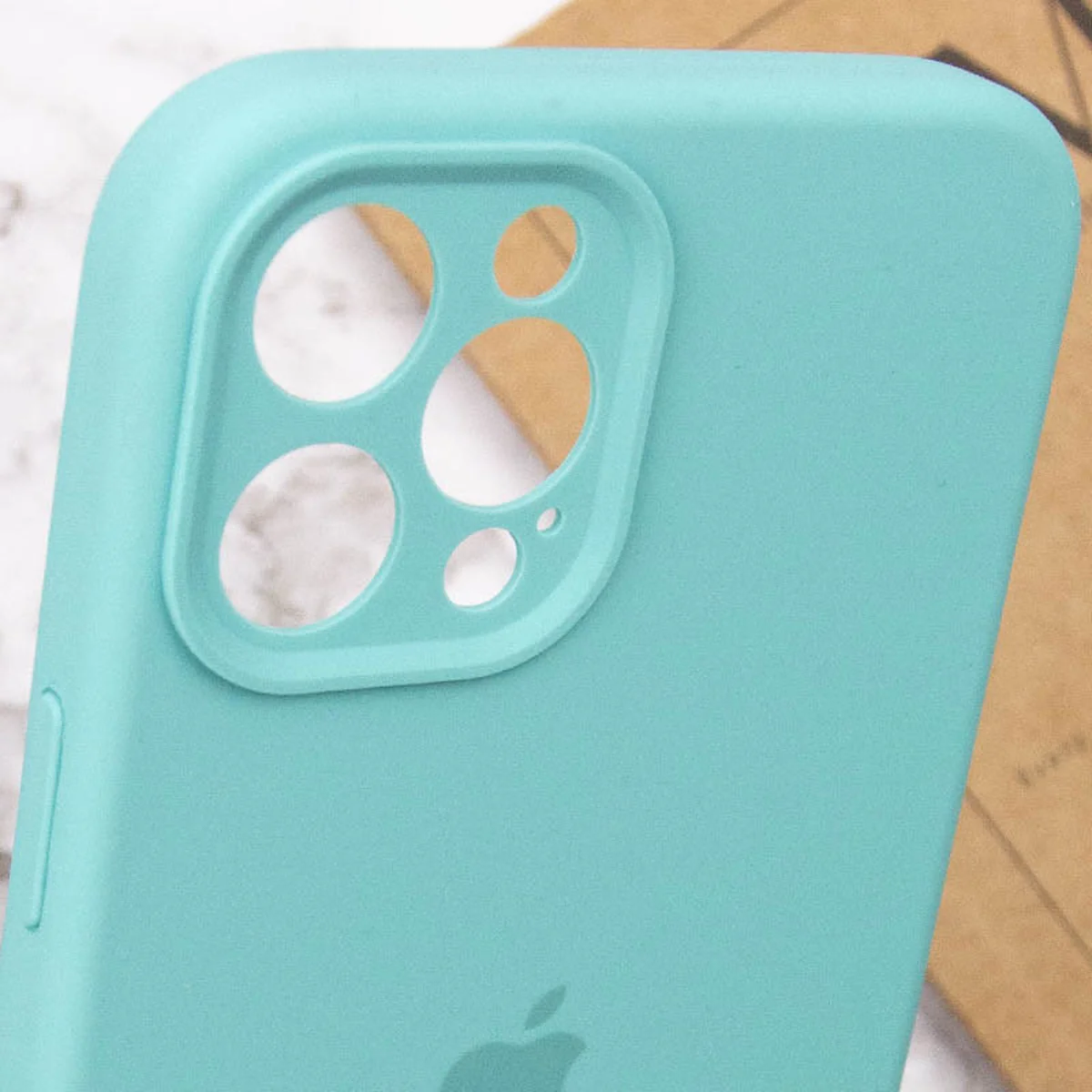 Чехол Silicone Case Full Camera Protective (AA) для Apple iPhone 12 Pro Max (6.7") Бирюзовый / Marine Green