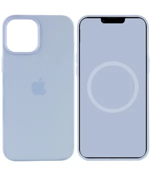 Чехол Silicone case (AAA) full with Magsafe and Animation для Apple iPhone 12 Pro Max (6.7") Голубой / Cloud Blue
