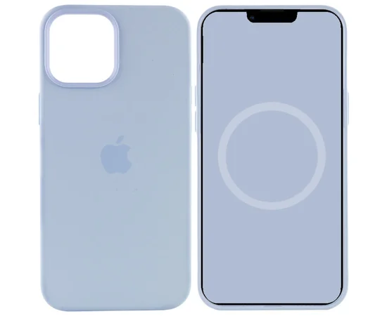 Чехол Silicone case (AAA) full with Magsafe and Animation для Apple iPhone 12 Pro Max (6.7") Голубой / Cloud Blue