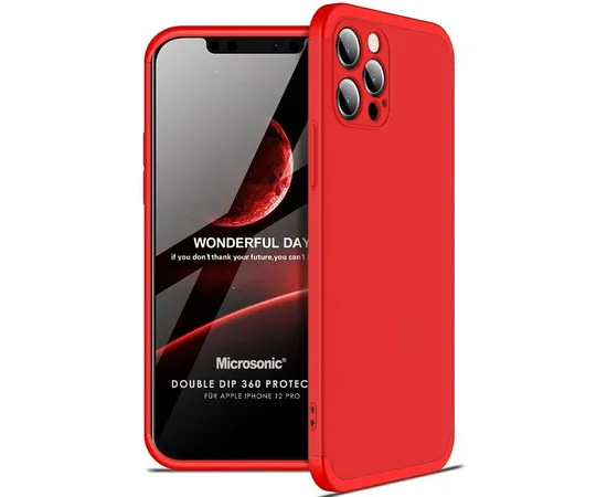 Пластиковая накладка GKK LikGus 360 градусов (opp) для Apple iPhone 12 Pro Max (6.7") Красный