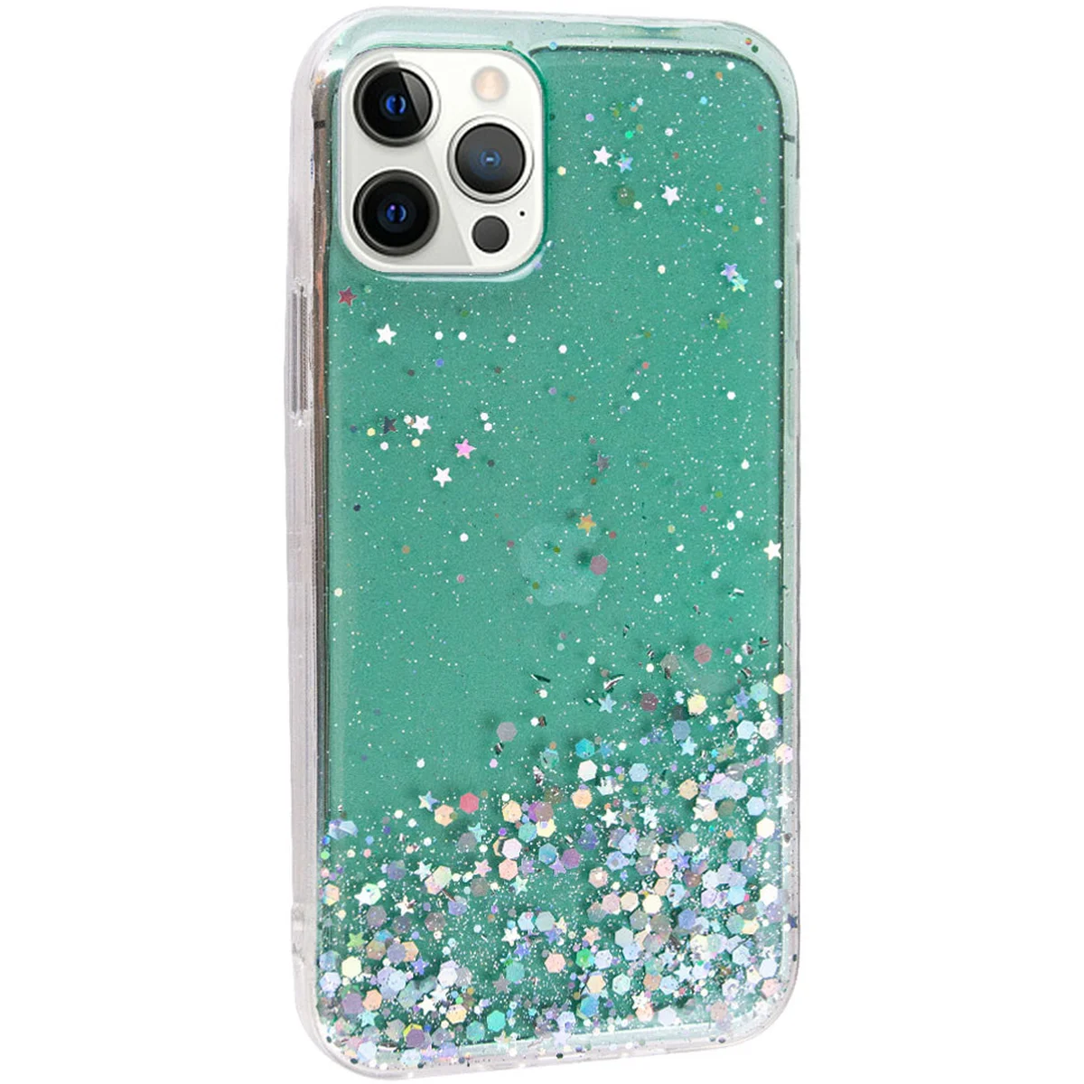 TPU чохол Star Glitter для Apple iPhone 12 Pro Max (6.7 ") Прозорий / М'ятний