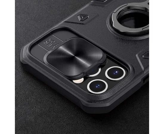 TPU + PC чохол Nillkin CamShield Armor (шторка на камеру) для Apple iPhone 12 Pro Max (6.7 ") Чорний