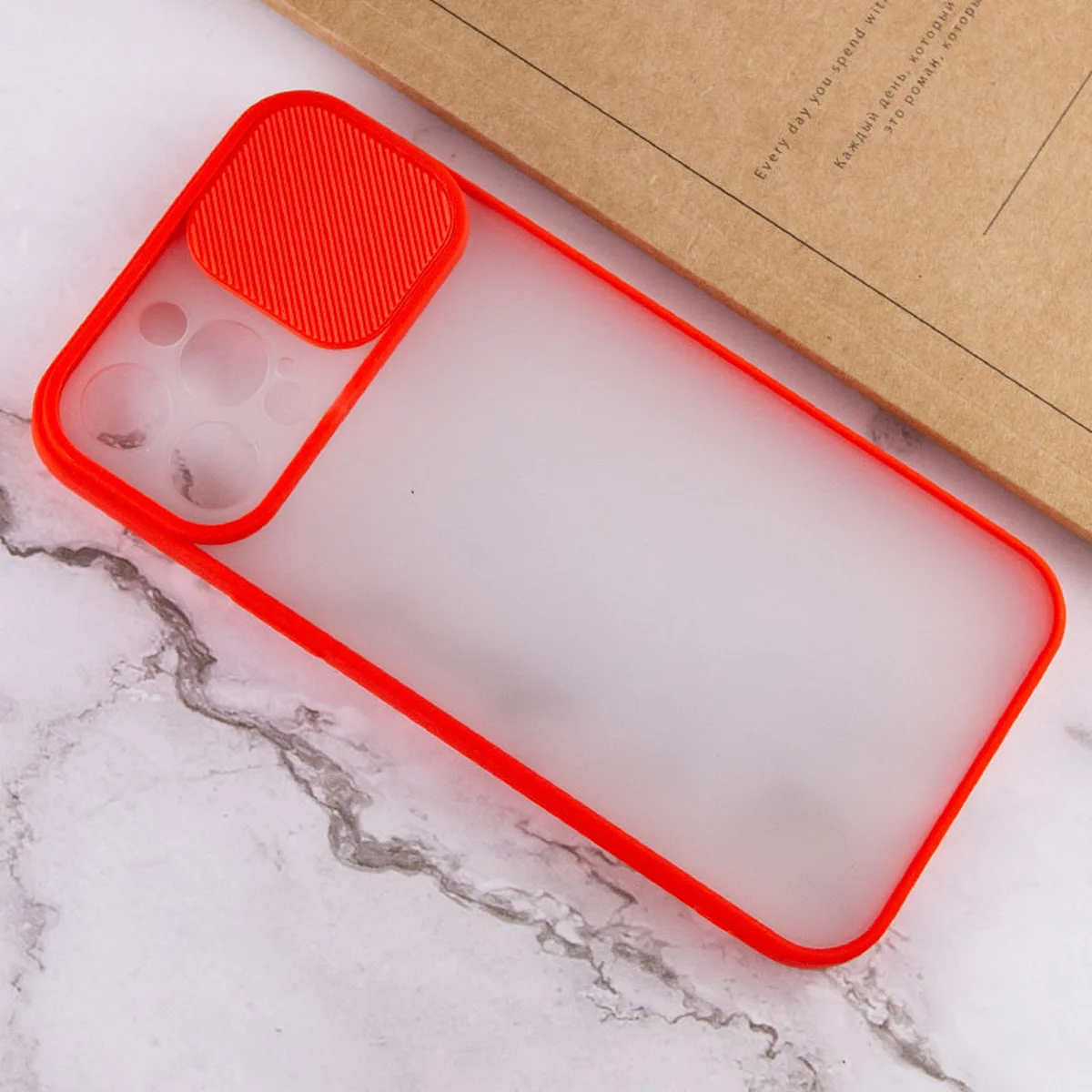 Чехол Camshield mate TPU со шторкой для камеры для Apple iPhone 12 Pro Max (6.7") Красный