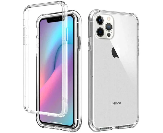 Чехол TPU+PC Full Body с защитой 360 для Apple iPhone 12 Pro Max (6.7") Прозрачный