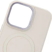Кожаный чехол Bonbon Leather Metal Style with MagSafe для Apple iPhone 12 Pro Max (6.7") Розовый / Light pink