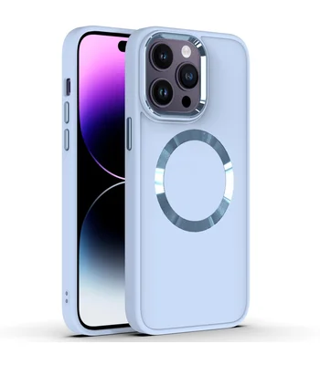 TPU чохол Bonbon Metal Style with MagSafe для Apple iPhone 12 Pro Max (6.7") Блакитний / Mist Blue