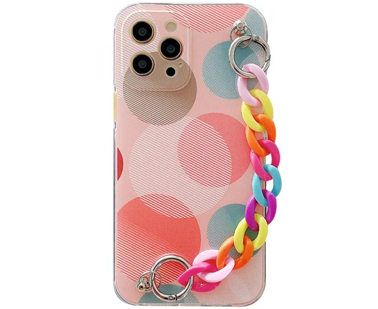 TPU+PC чехол Colorspot с ремешком-цепью для Apple iPhone 12 Pro Max (6.7") Bubbles