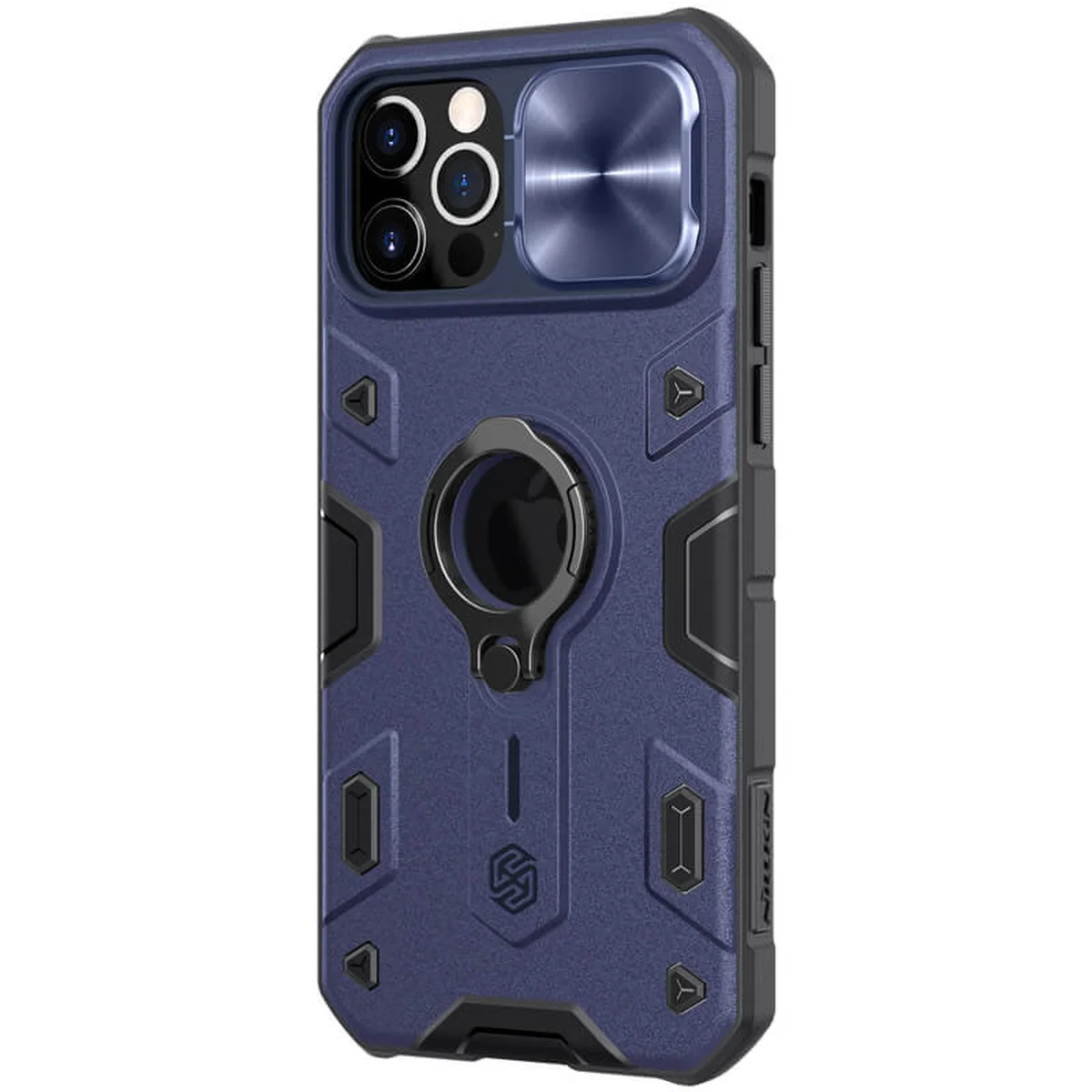 TPU+PC чехол Nillkin CamShield Armor (шторка на камеру) для Apple iPhone 12 Pro Max (6.7") Синий