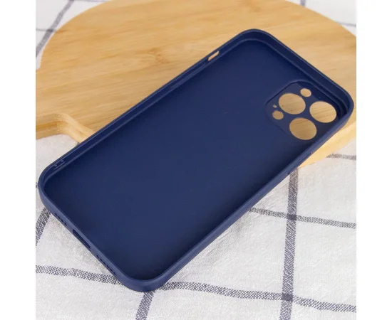 TPU+Glass чехол GLOSSY Logo Full camera для Apple iPhone 12 Pro Max (6.7") Синий