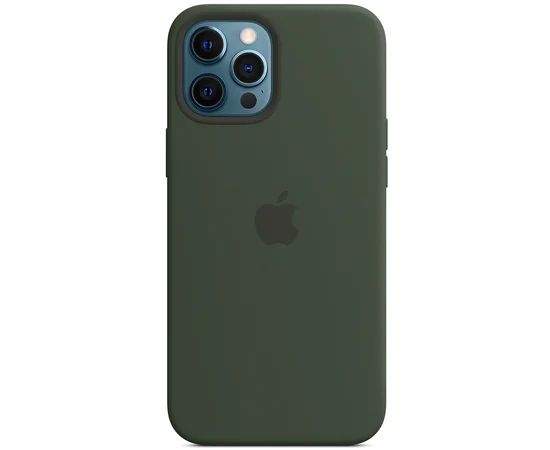Чохол Silicone case (AAA) full with Magsafe and Animation для Apple iPhone 12 Pro Max (6.7 ") Зелений / Cyprus Green