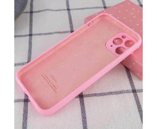 Чехол Silicone Case Full Camera Protective (AA) для Apple iPhone 12 Pro Max (6.7") Розовый / Light pink