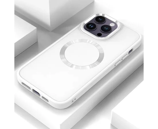 TPU чехол Bonbon Metal Style with MagSafe для Apple iPhone 12 Pro Max (6.7") Белый / White