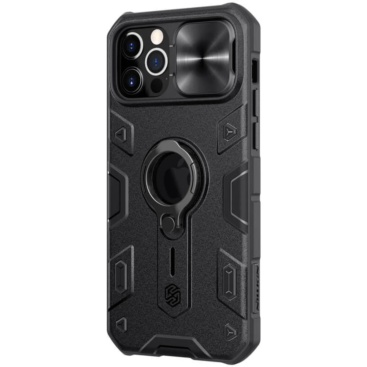 TPU+PC чехол Nillkin CamShield Armor (шторка на камеру) для Apple iPhone 12 Pro Max (6.7") Черный