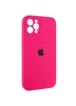Чехол Silicone Case Full Camera Protective (AA) для Apple iPhone 12 Pro Max (6.7") Розовый / Barbie pink