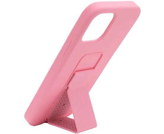 Чехол Silicone Case Hand Holder для Apple iPhone 12 Pro Max (6.7") Розовый / Pink