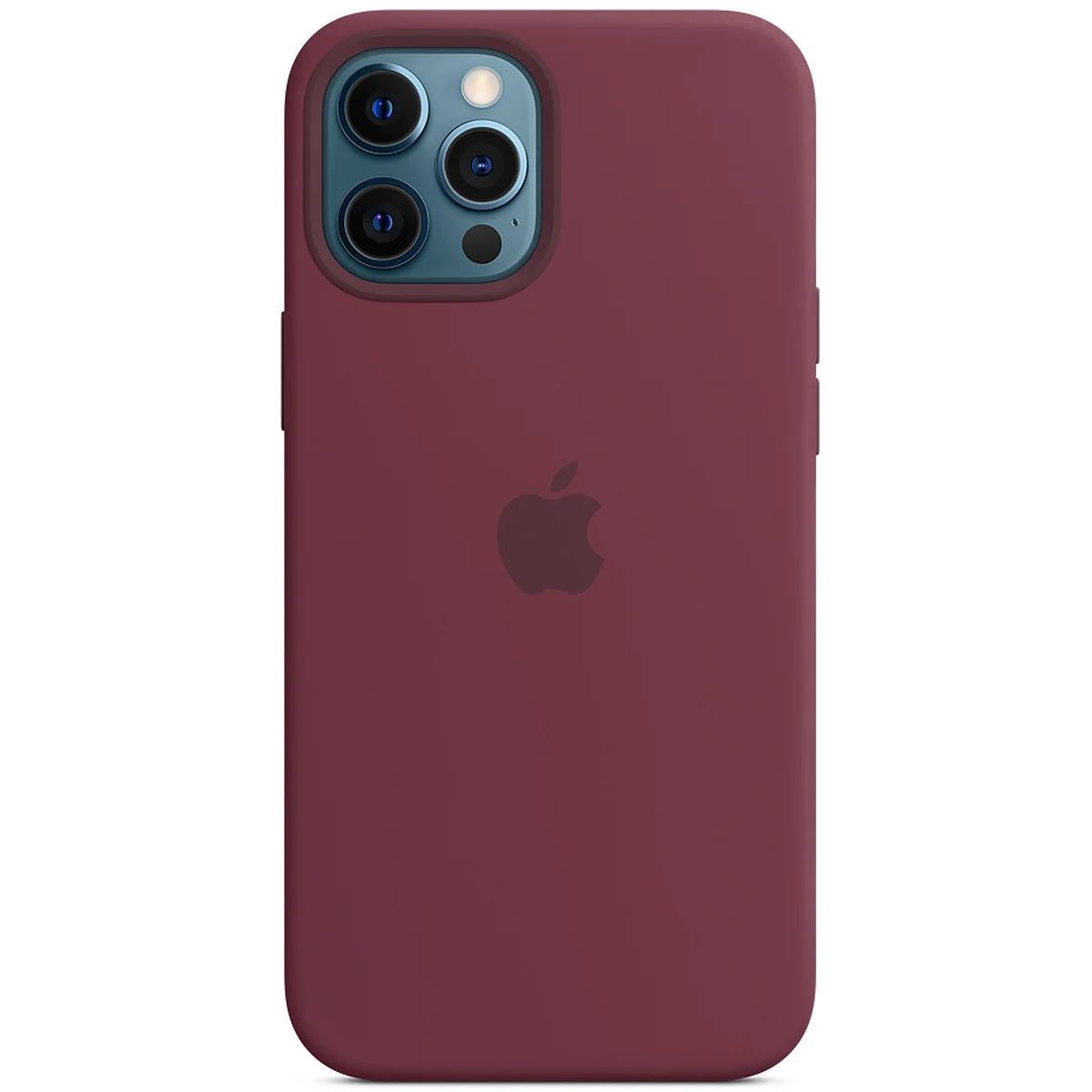 Чехол Silicone case (AAA) full with Magsafe and Animation для Apple iPhone 12 Pro Max (6.7") Бордовый / Plum