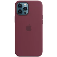 Чехол Silicone case (AAA) full with Magsafe and Animation для Apple iPhone 12 Pro Max (6.7") Бордовый / Plum