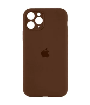 Чехол Silicone Case Full Camera Protective (AA) для Apple iPhone 12 Pro Max (6.7") Коричневый / Brown