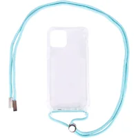 Чехол TPU Crossbody Transparent для Apple iPhone 12 Pro Max (6.7") Бирюзовый