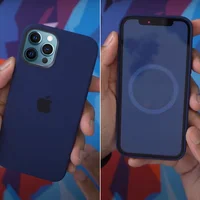 Чехол Silicone case (AAA) full with Magsafe and Animation для Apple iPhone 12 Pro Max (6.7") Синий / Deep navy