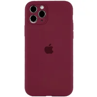 Чехол Silicone Case Full Camera Protective (AA) для Apple iPhone 12 Pro Max (6.7") Бордовый / Plum