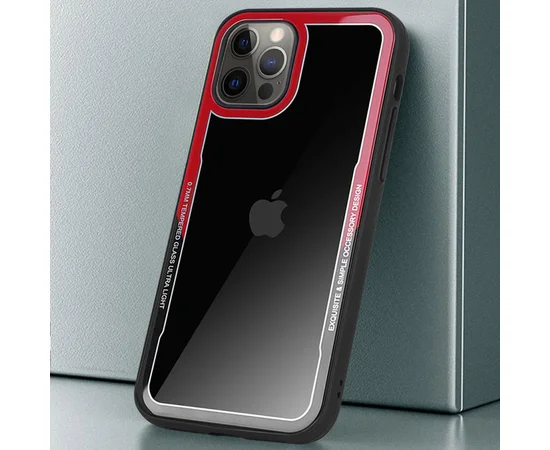TPU+PC чехол G-Case Shock Crystal для Apple iPhone 12 Pro Max (6.7") Черный / Красный
