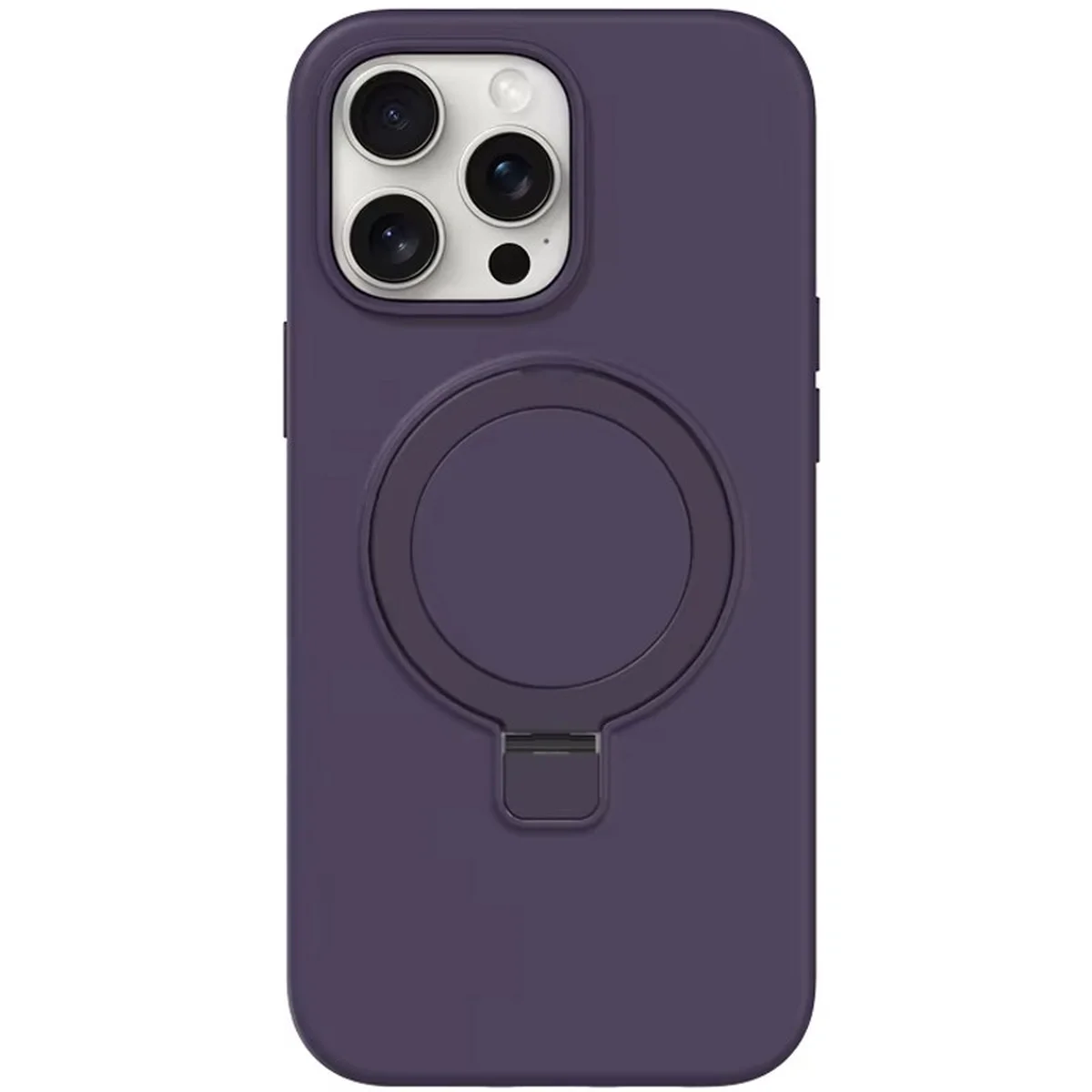 Чехол Silicone Case Full Protective NO LOGO with Ring для Apple iPhone 12 Pro Max (6.7") Purple