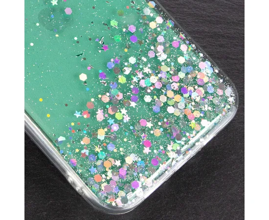 TPU чехол Star Glitter для Apple iPhone 12 Pro Max (6.7") Прозрачный / Мятный