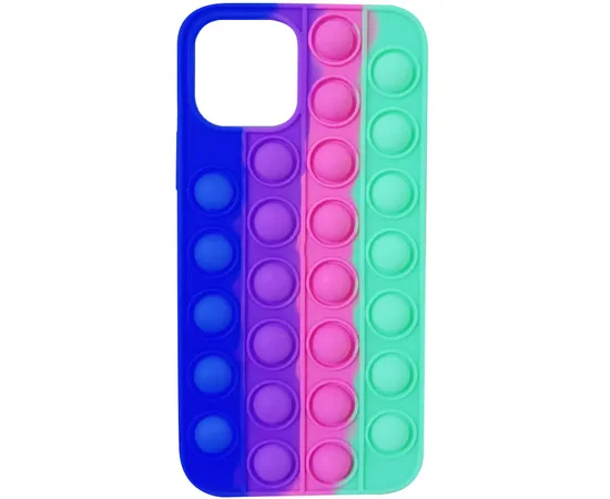 Силиконовый 3D чехол-антистресс Pop it Bubble для Apple iPhone 12 Pro Max (6.7") Ultra Violet / Spearmint